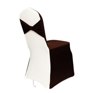 Чехол на стул (шоколад / молочный) (Pacific). Чехол на стул: шоколад - спинка, белый - бант.